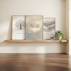 "Rooted, flowing, blooming." — Healing Journey Gallery Wall Set of 3, Pastel Affirmation Prints