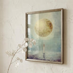 "I am full, I am enough." — Full Moon Celestial Print, Minimalist Spiritual Wall Art (Digital Download)