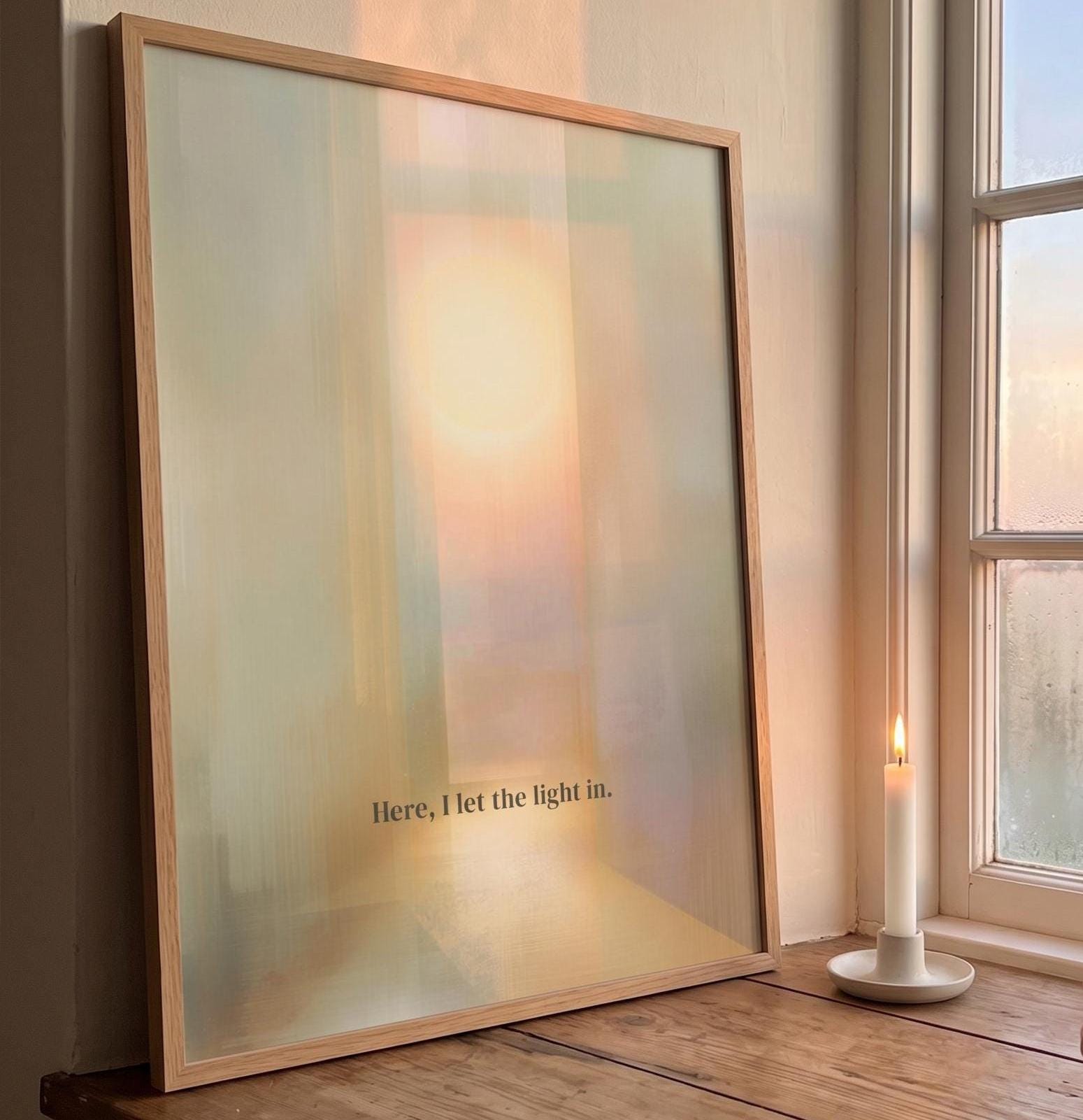 "Here, I let light in" — Abstract Spiritual Landscape Print
