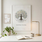 "Rooted Deep, I Rise Strong" — Tree of Life Zen Art Print