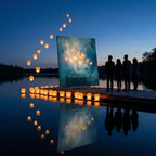 "I choose what I say yes to." — Teal & Gold Horizon Print, Abstract Skyline Boundary Affirmation Wall Art