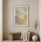 "Gently returning to who I am." — Warm Sand Landscape Print, Japandi Wabi Sabi Abstract Wall Art