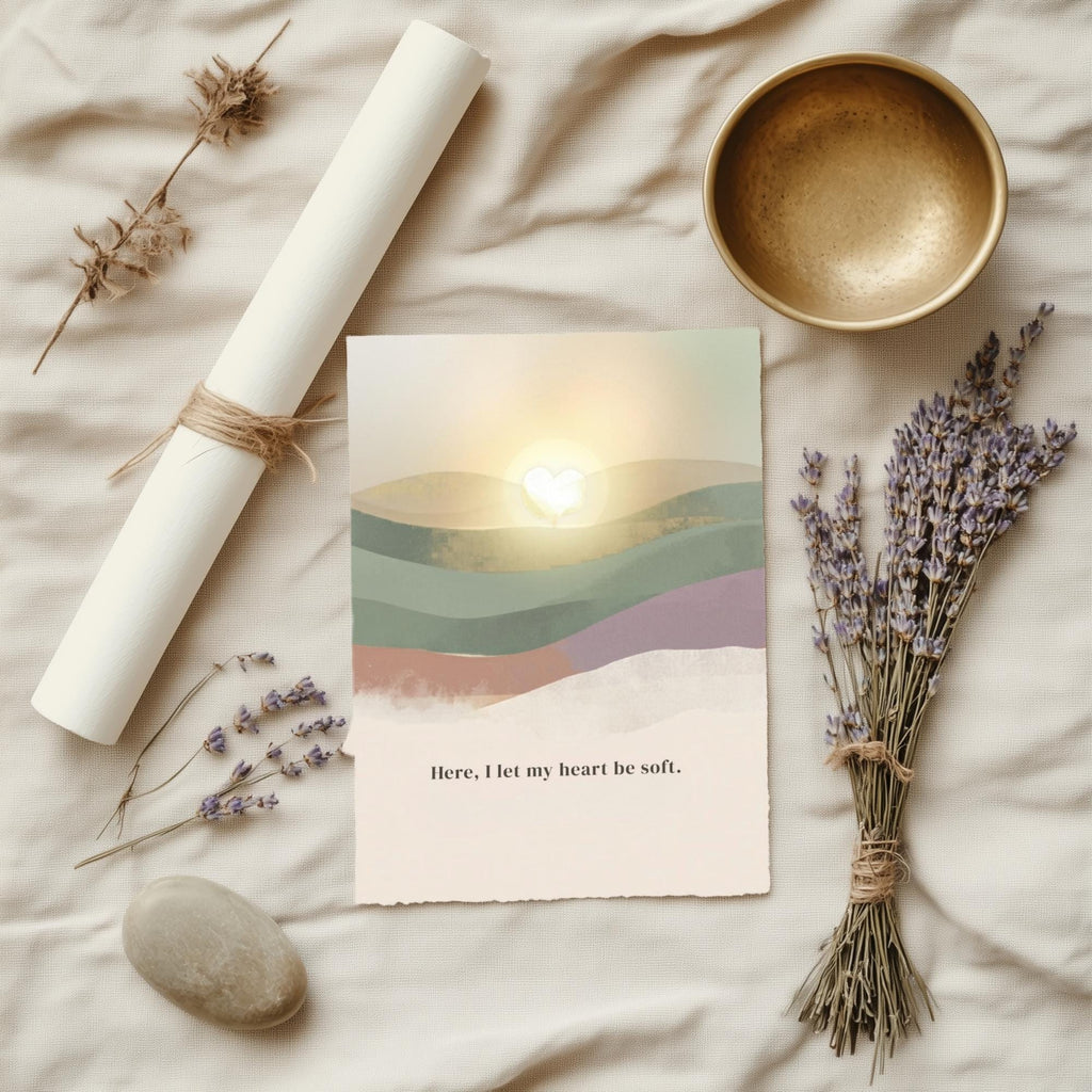 "Here, I let my heart be soft." — Zen Landscape Print
