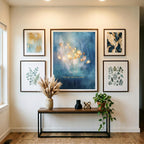 "I choose what I say yes to." — Teal & Gold Horizon Print, Abstract Skyline Boundary Affirmation Wall Art