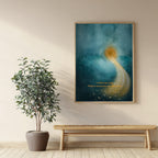 "I Can Soften My Grip" — Teal & Gold Abstract Affirmation Print | Digital Download
