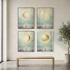 "New, crescent, full — every phase is sacred." — Moon Phases Wall Art Set, Minimalist Celestial Gallery Wall (Digital Download)