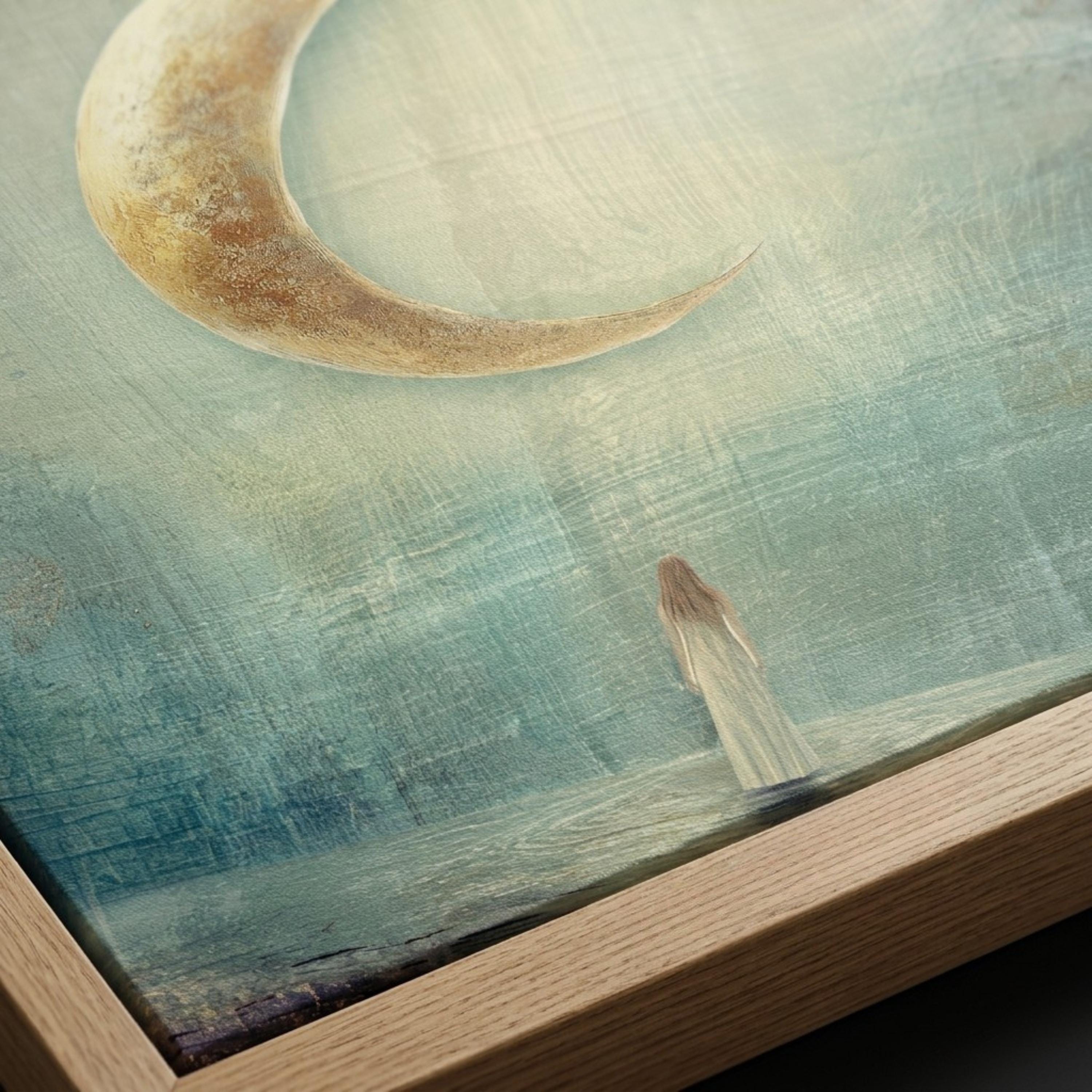 "I am becoming." — Crescent Moon Print, Minimalist Celestial New Beginnings Wall Art (Digital Download)