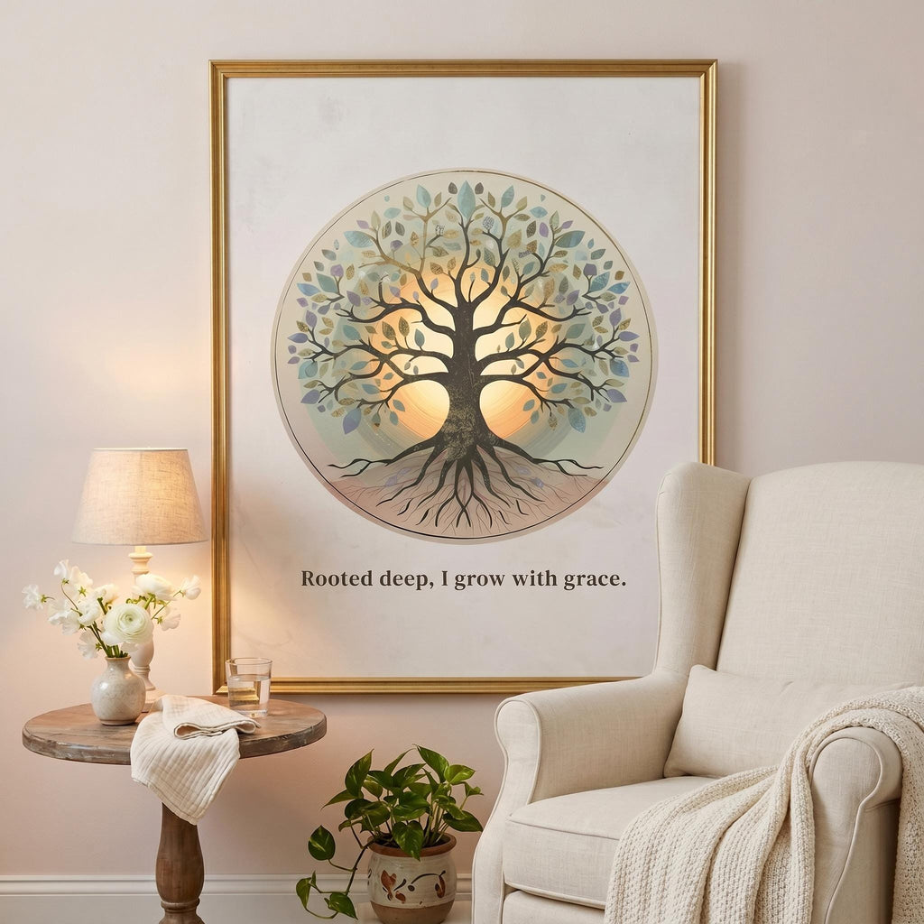 "Rooted Deep, I Grow with Grace" — Tree of Life Zen Art