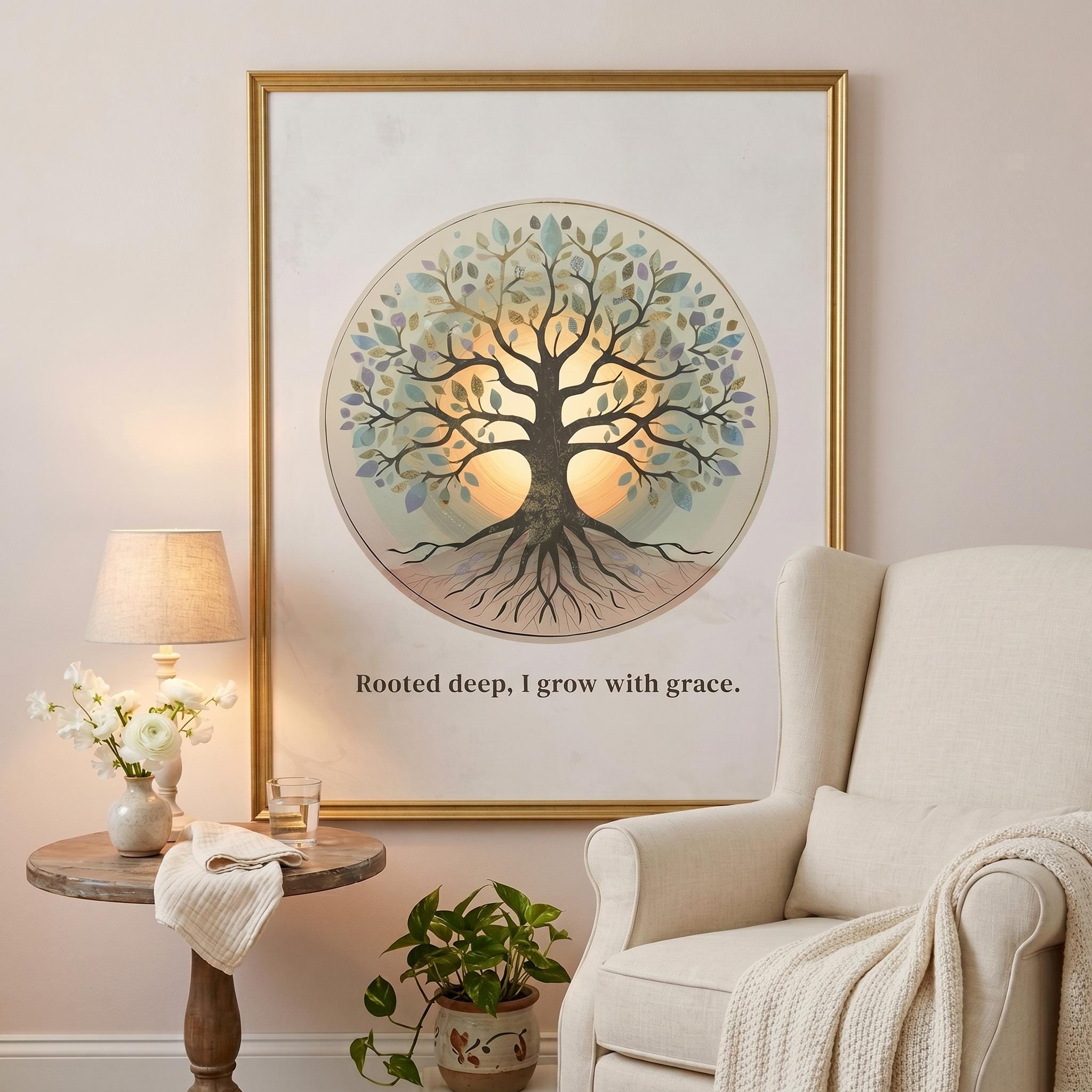 "Rooted Deep, I Grow with Grace" — Tree of Life Zen Art