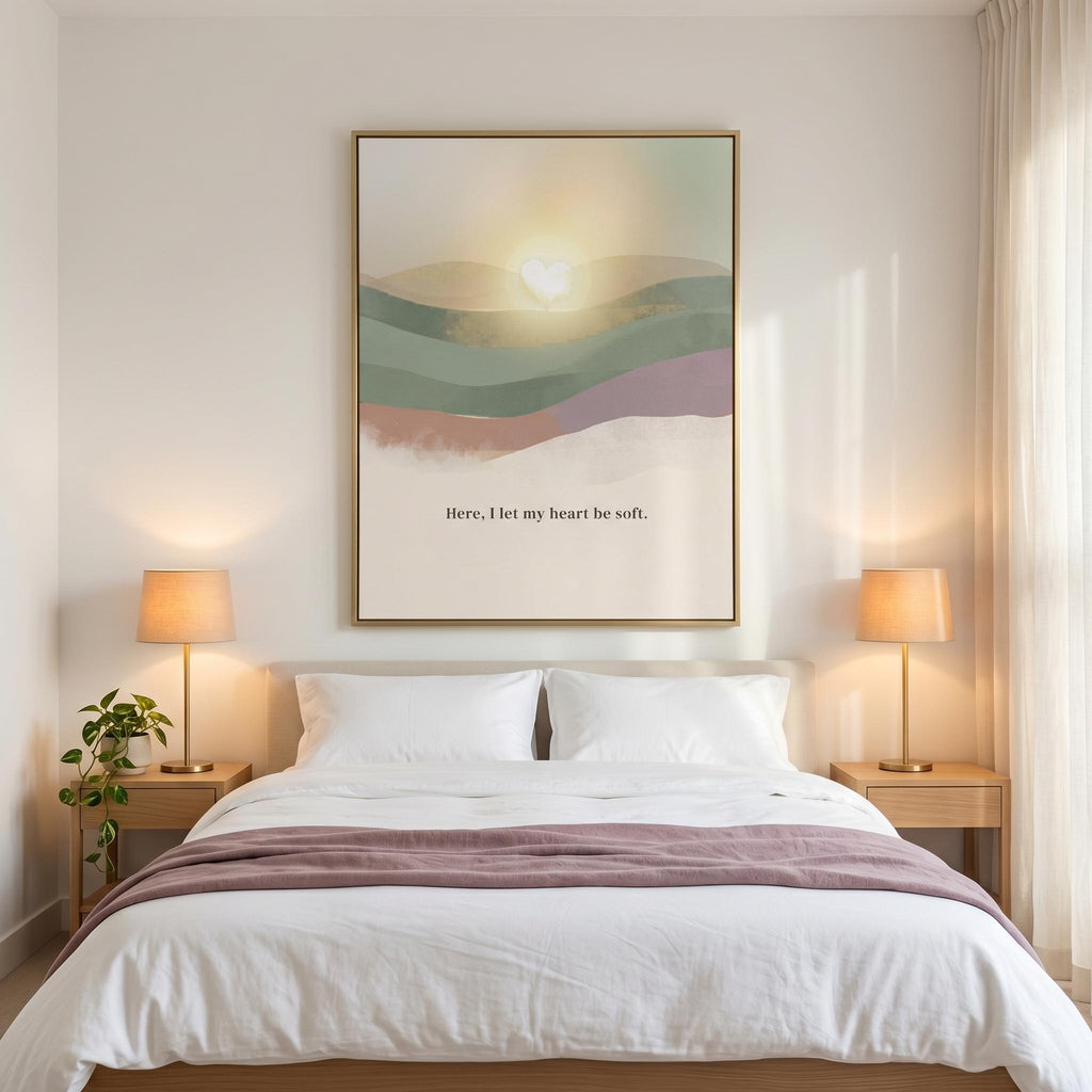 "Here, I let my heart be soft." — Zen Landscape Print