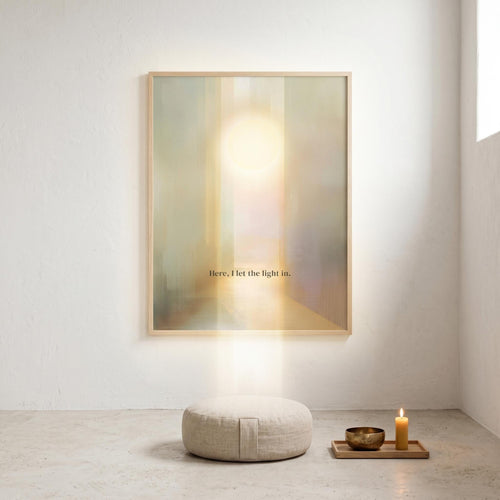 "Here, I let light in" — Abstract Spiritual Landscape Print