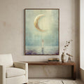 "I am becoming." — Crescent Moon Print, Minimalist Celestial New Beginnings Wall Art (Digital Download)