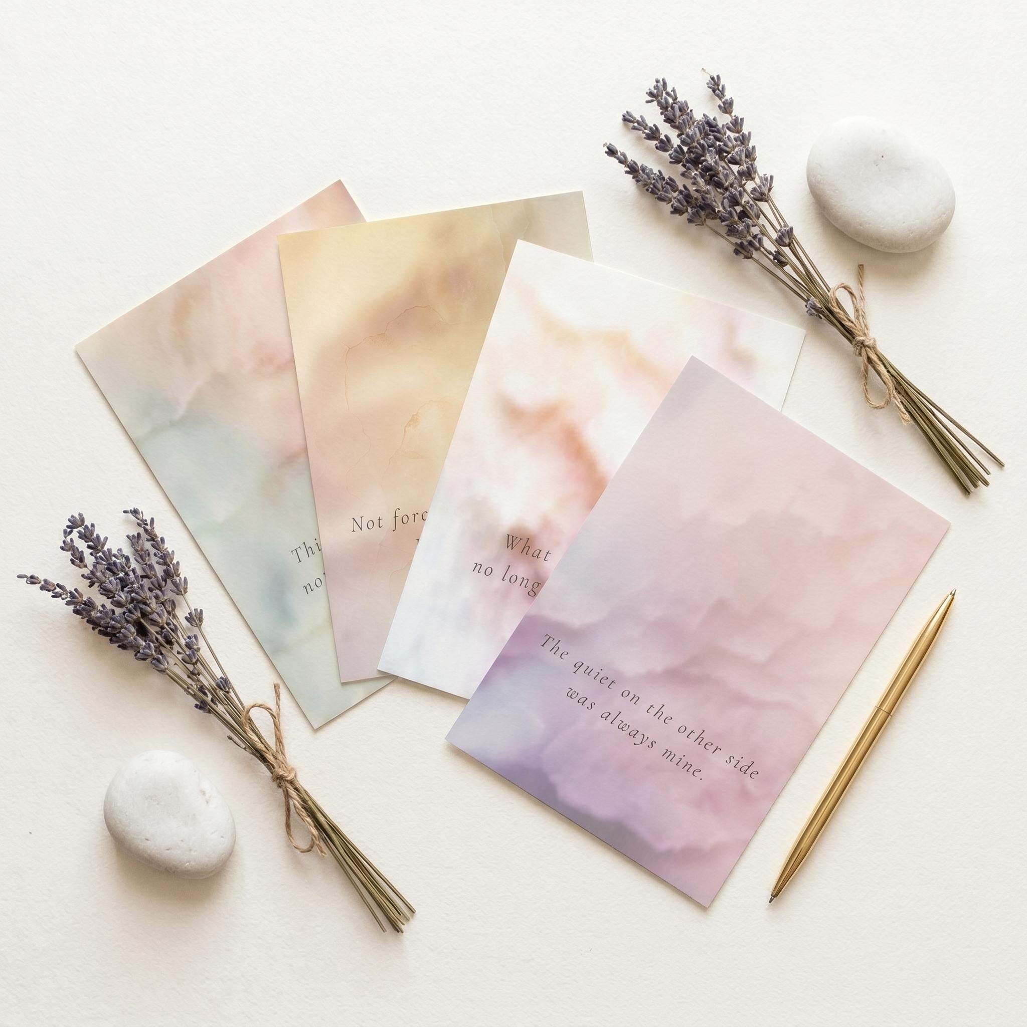 "This moment asks nothing more of me." — Holding Abstract Print, Soft Blush & Honey Mindfulness Wall Art