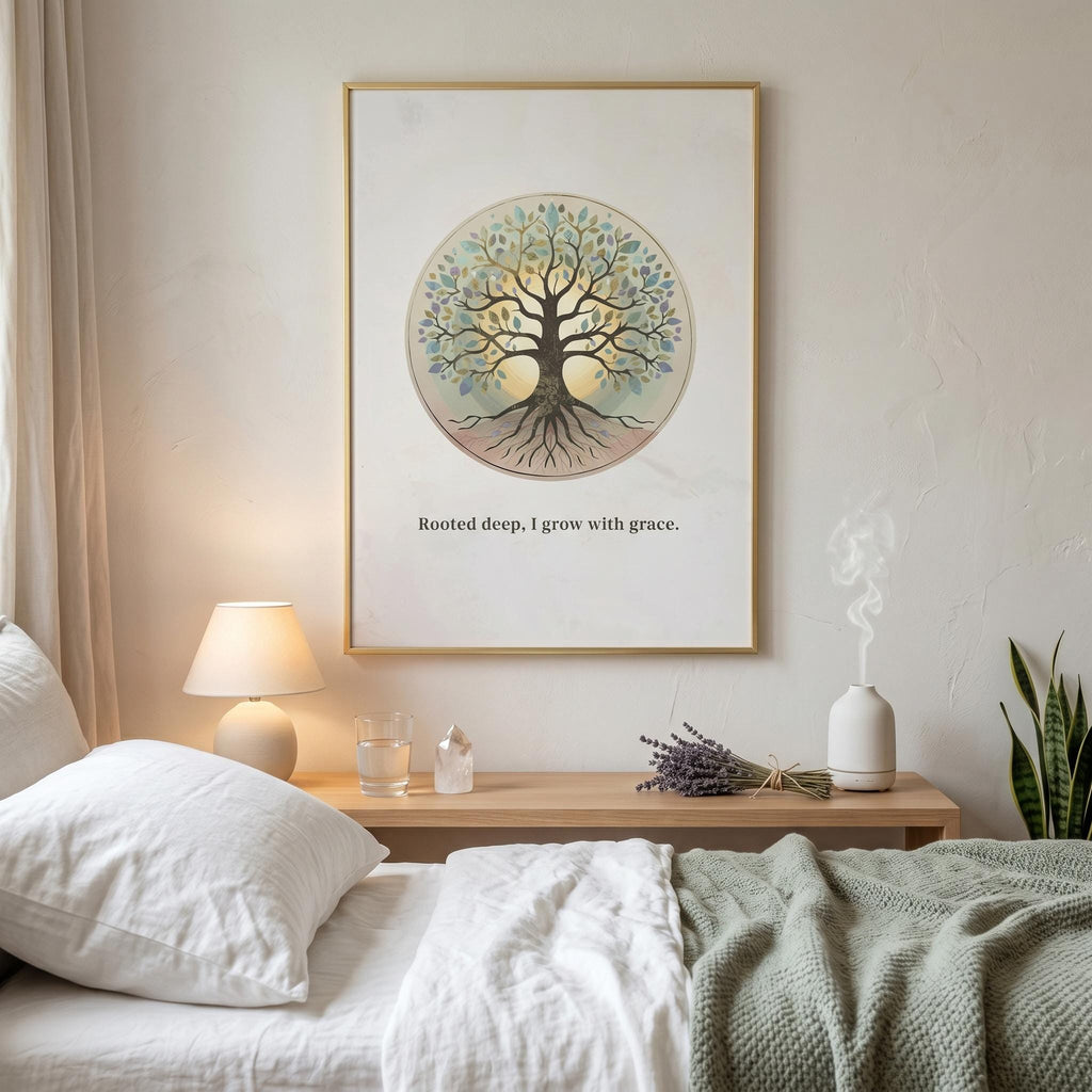 "Rooted Deep, I Grow with Grace" — Tree of Life Zen Art