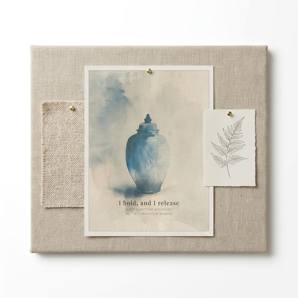 "I hold, and I release." — Vintage Ginger Jar Print, Blue and White Chinoiserie Wall Art (Digital Download)