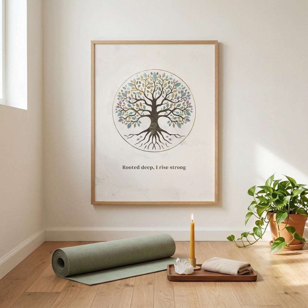 "Rooted Deep, I Rise Strong" — Tree of Life Zen Art Print