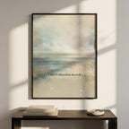 "I don't abandon myself." — Twilight Blue Abstract Horizon Print, Japandi Minimalist Wall Art (Digital Download)
