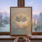 "Here, I let myself bloom" — Lotus Flower Affirmation Print