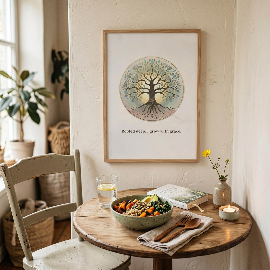 "Rooted Deep, I Grow with Grace" — Tree of Life Zen Art