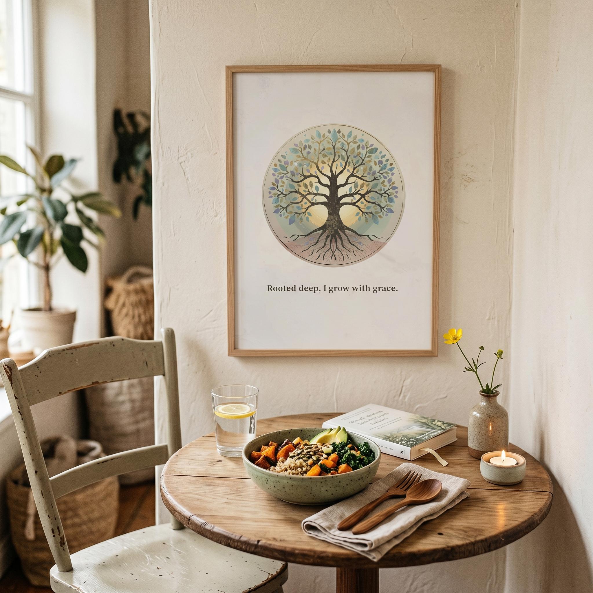 "Rooted Deep, I Grow with Grace" — Tree of Life Zen Art