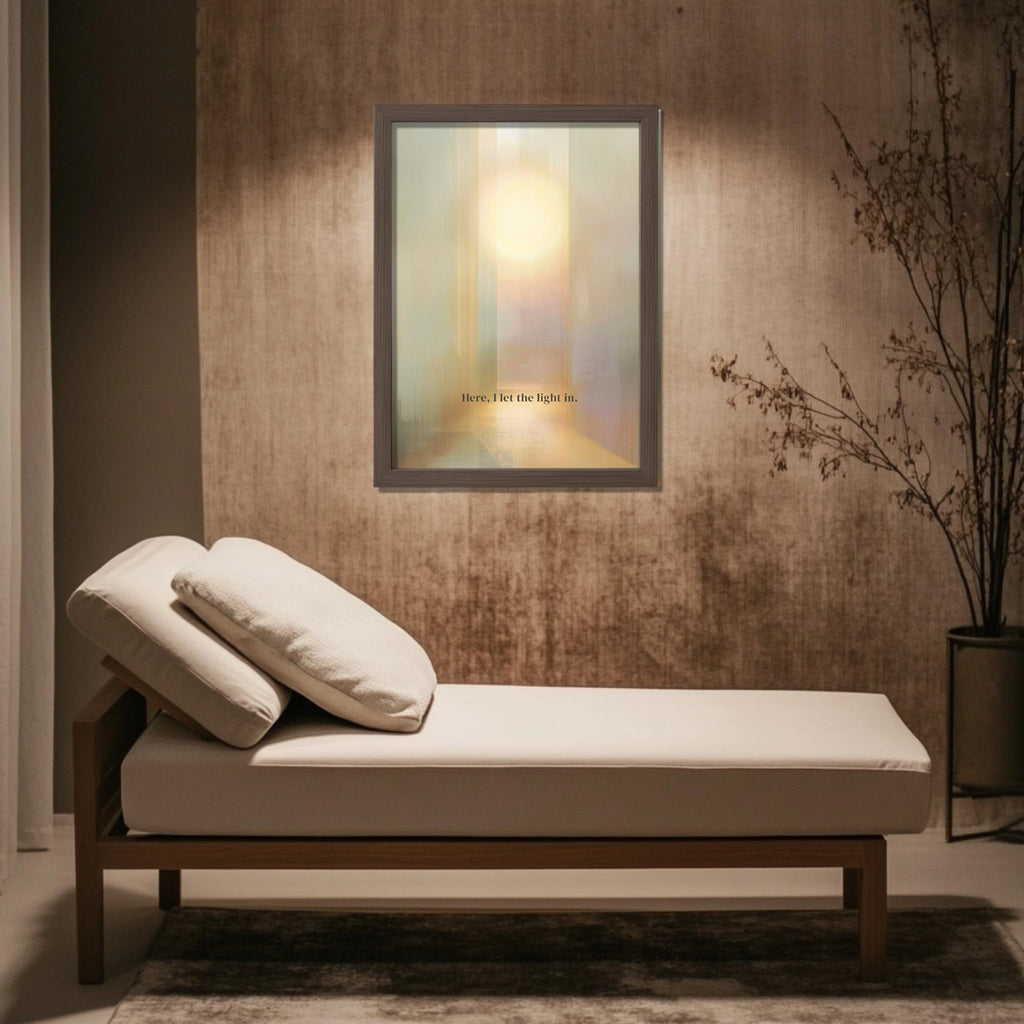 "Here, I let light in" — Abstract Spiritual Landscape Print