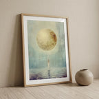 "I am full, I am enough." — Full Moon Celestial Print, Minimalist Spiritual Wall Art (Digital Download)