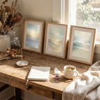 "Stillness, returning, belonging." — Mindfulness Gallery Wall Set of 3, Ethereal Aura Affirmation Prints (Digital Download)