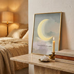 "Even in the dark, I am guided" - Crescent Moon Wall Art