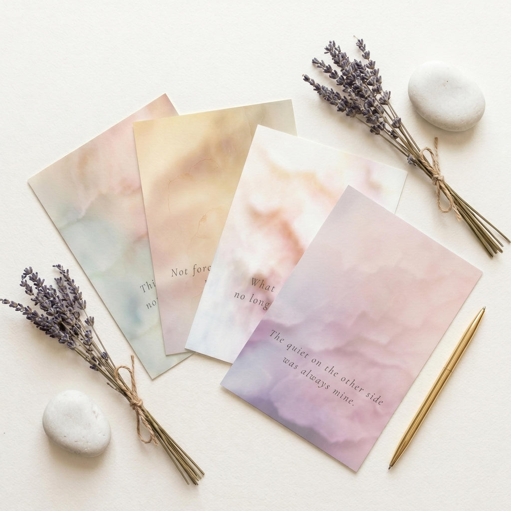 "Held, softened, released, stilled." — Erosion & Grace Pastel Watercolour Gallery Wall Set of 4 (Digital Download)