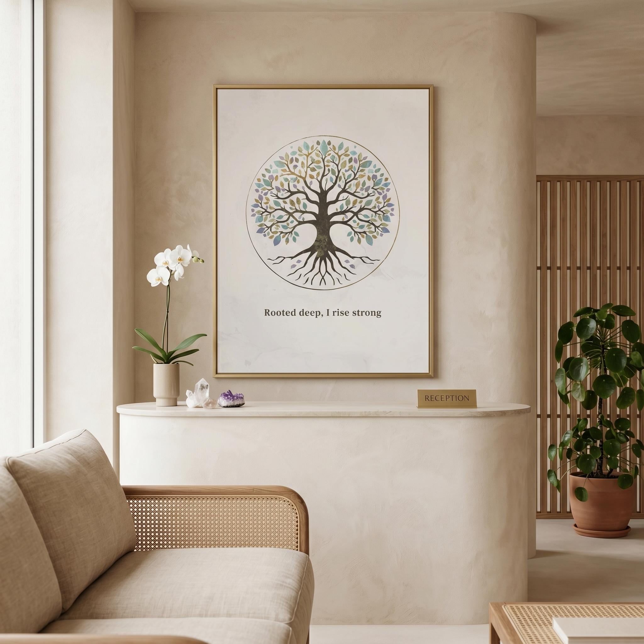 "Rooted Deep, I Rise Strong" — Tree of Life Zen Art Print