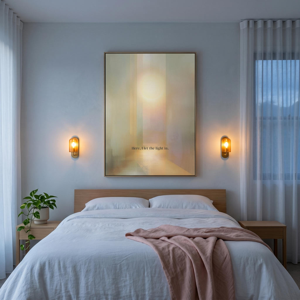 "Here, I let light in" — Abstract Spiritual Landscape Print