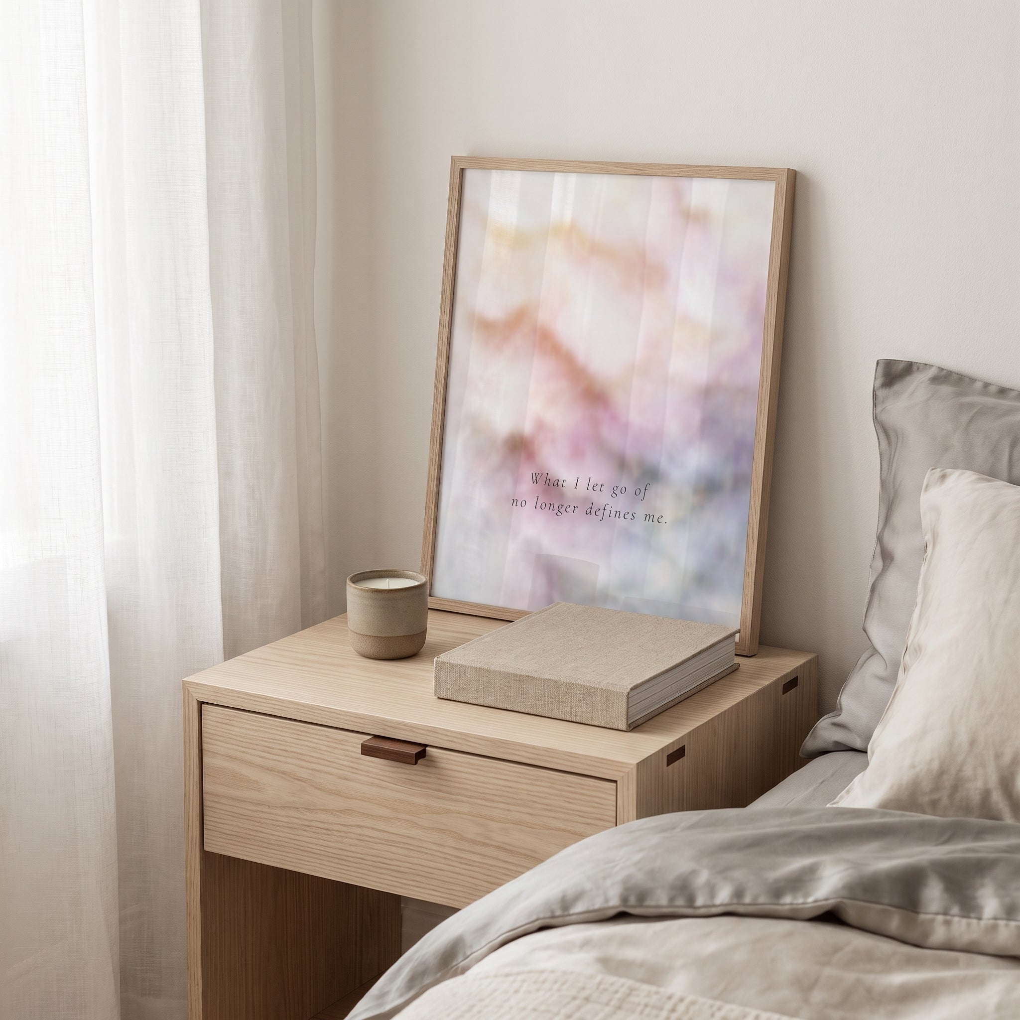 "I release what no longer serves me." — Abstract Mindfulness Print, Letting Go Wall Art (Digital Download)