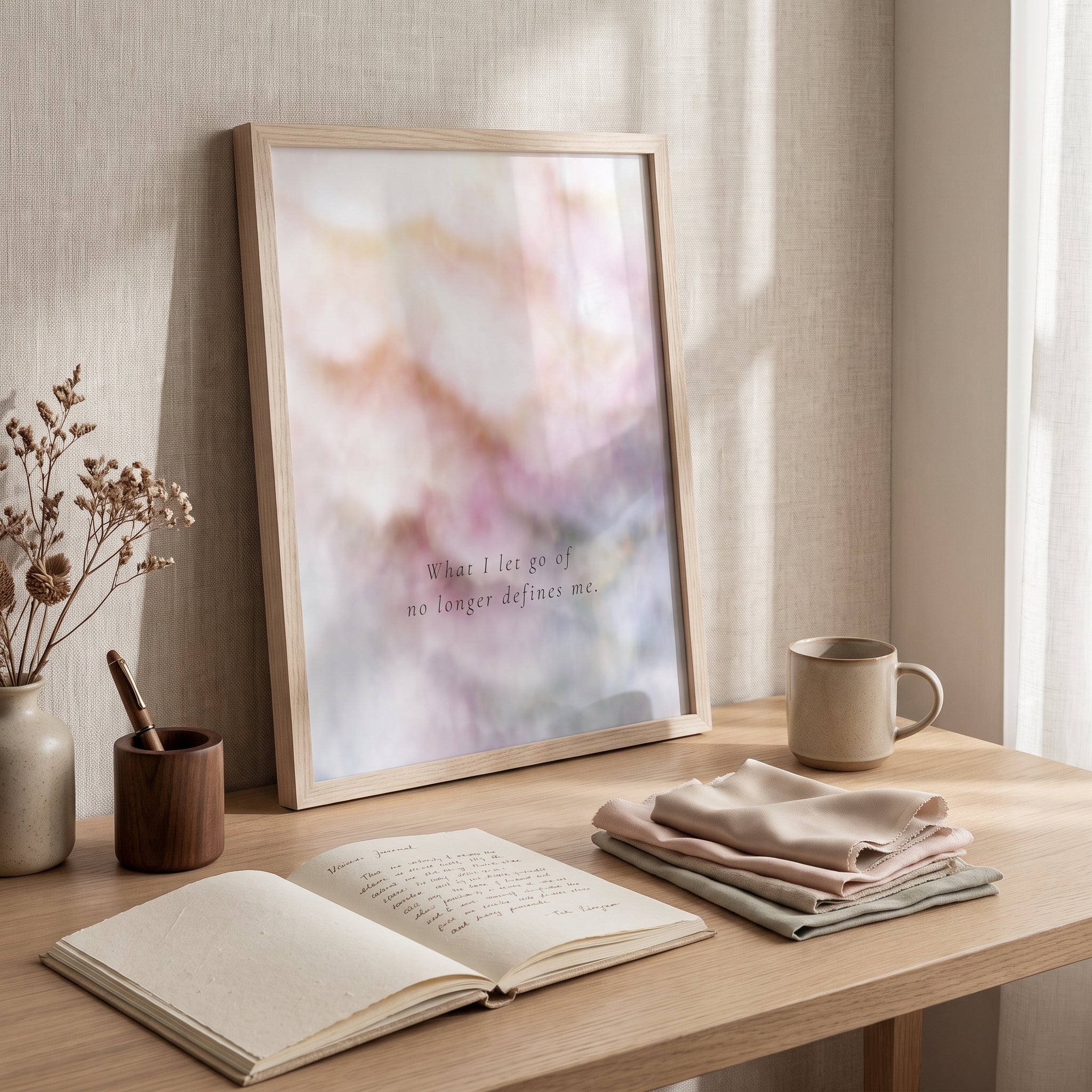"I release what no longer serves me." — Abstract Mindfulness Print, Letting Go Wall Art (Digital Download)