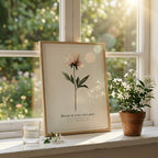 "Bloom at Your Own Pace" — Peony Affirmation Print