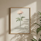 "Softening Into the Present" — Peony Affirmation Print