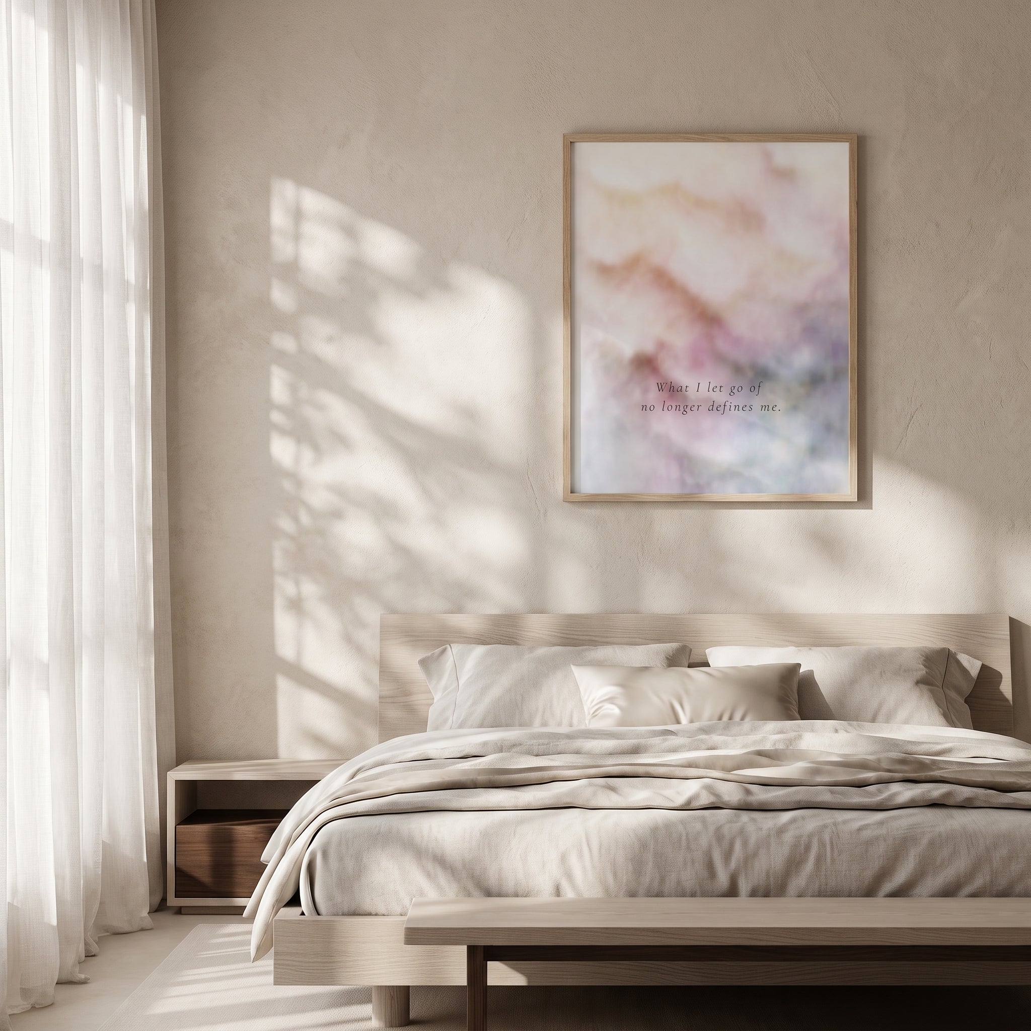 "I release what no longer serves me." — Abstract Mindfulness Print, Letting Go Wall Art (Digital Download)