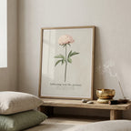 "Softening Into the Present" — Peony Affirmation Print