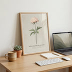 "Softening Into the Present" — Peony Affirmation Print