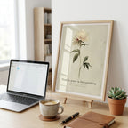 "There Is Grace in the Unfolding" — Peony Affirmation Print