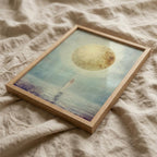 "I am full, I am enough." — Full Moon Celestial Print, Minimalist Spiritual Wall Art (Digital Download)