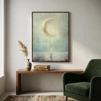 "I am becoming." — Crescent Moon Print, Minimalist Celestial New Beginnings Wall Art (Digital Download)