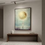 "I am full, I am enough." — Full Moon Celestial Print, Minimalist Spiritual Wall Art (Digital Download)