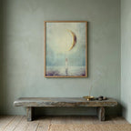 "Rest, reset, begin again." — New Moon Celestial Print, Minimalist Spiritual Wall Art