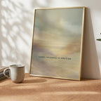 "Gently returning to who I am." — Warm Sand Landscape Print, Japandi Wabi Sabi Abstract Wall Art