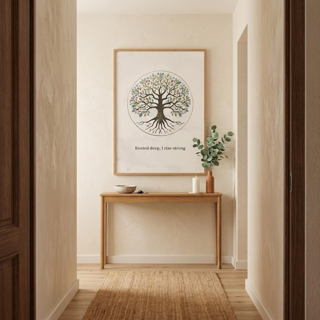 "Rooted Deep, I Rise Strong" — Tree of Life Zen Art Print