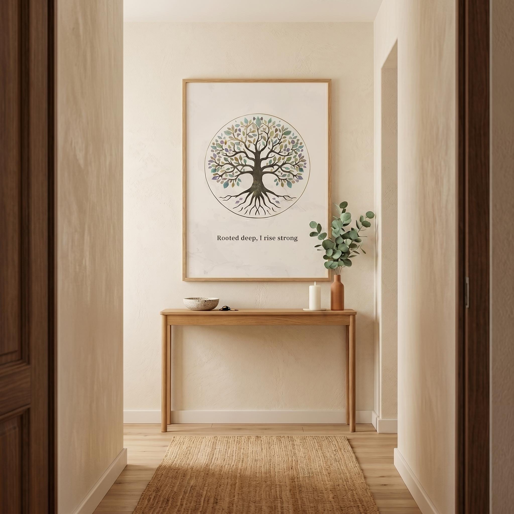 "Rooted Deep, I Rise Strong" — Tree of Life Zen Art Print