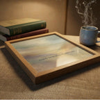 "Gently returning to who I am." — Warm Sand Landscape Print, Japandi Wabi Sabi Abstract Wall Art
