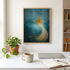 "I Can Soften My Grip" — Teal & Gold Abstract Affirmation Print | Digital Download