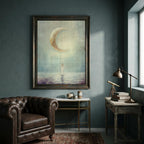 "I am becoming." — Crescent Moon Print, Minimalist Celestial New Beginnings Wall Art (Digital Download)