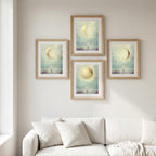 "New, crescent, full — every phase is sacred." — Moon Phases Wall Art Set, Minimalist Celestial Gallery Wall (Digital Download)